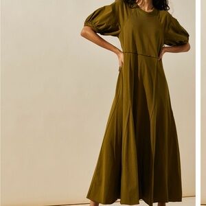 Elegant Olive Green Maxi Dress